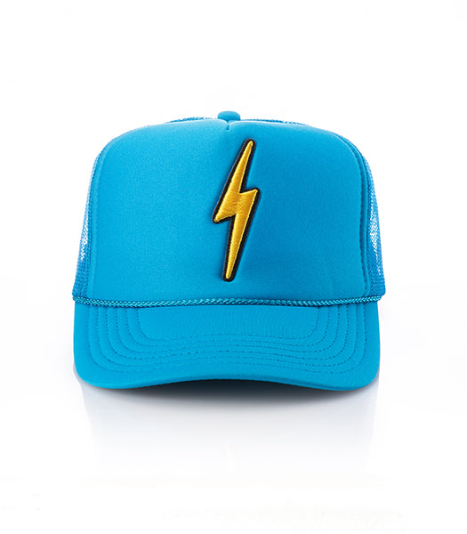 Lightning Bolt Surfing Snapback Trucker Cap Hat Rainbow Bolt